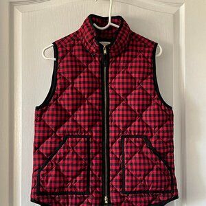 J.Crew Women's Quilted Down Puffer Vest in a Red and Black size Medium
